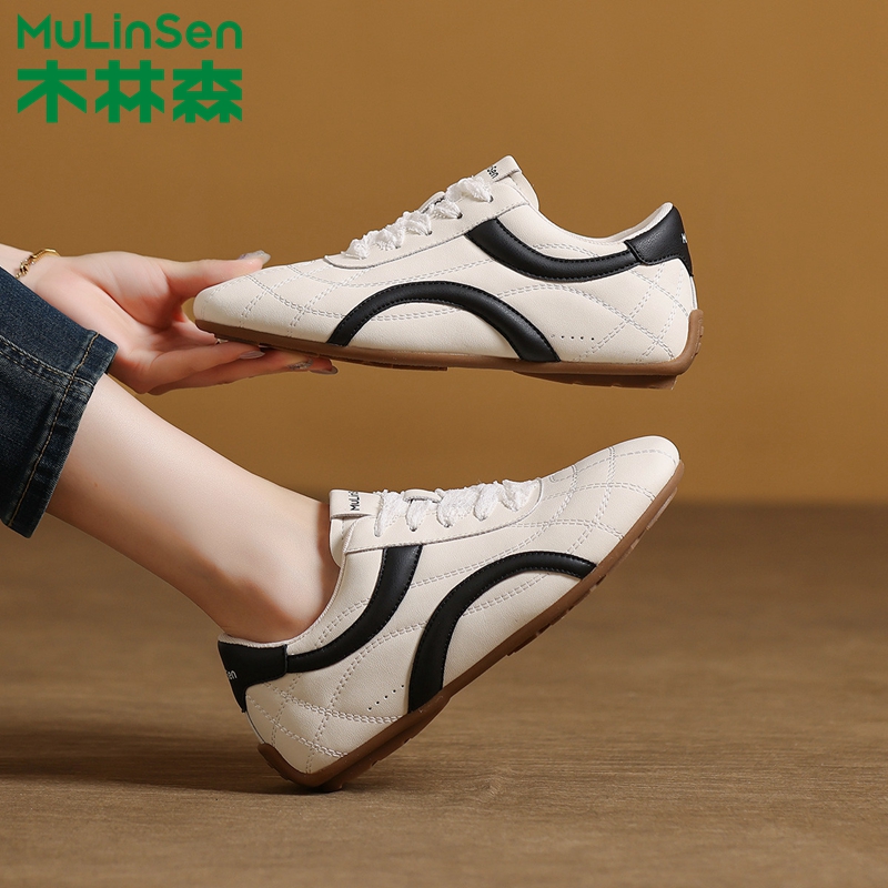 木林森德训鞋女士平底舒适阿甘鞋