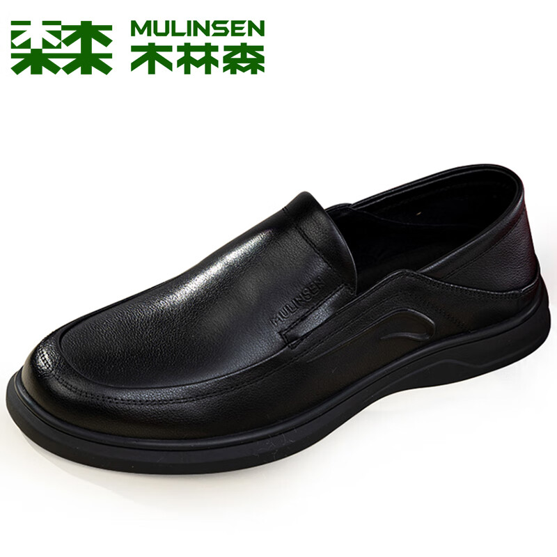 木林森头层牛皮男鞋春秋2025新款男士商务休闲皮鞋软底软皮防滑爸