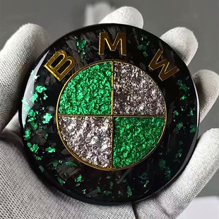 工厂热销宝马锻造绿白碳纤车标定制车标