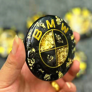 宝马车标黑金定制版锻碳 前后标 轮毂标 方向盘标