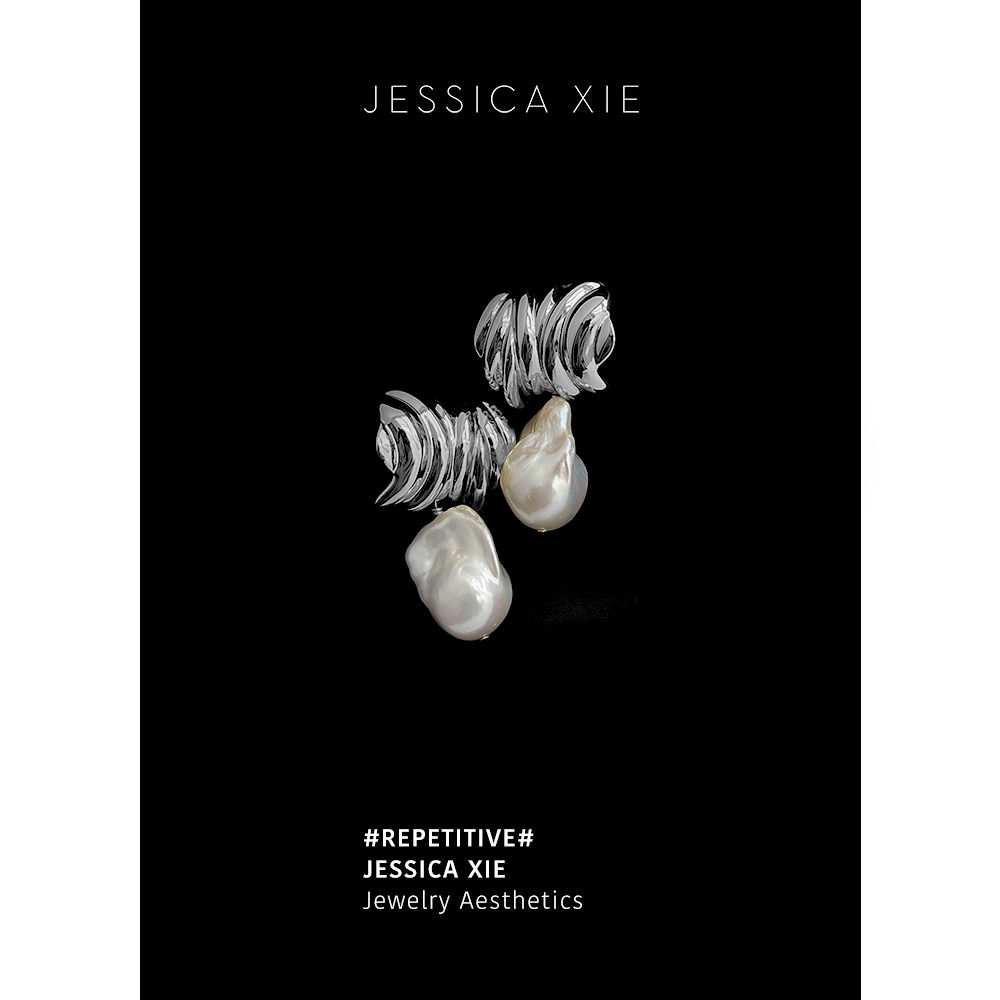 JX I 重复傲慢 欧美小众几何设计雕塑艺术感天然巴洛克珍珠耳环