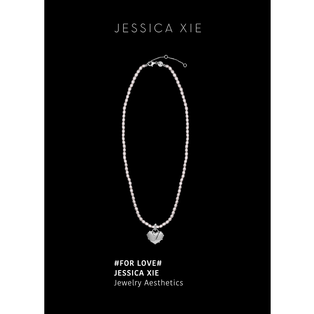 JX I 求其爱 欧美博主爱心天然小米珠锁骨项链小众个性叠戴颈链女