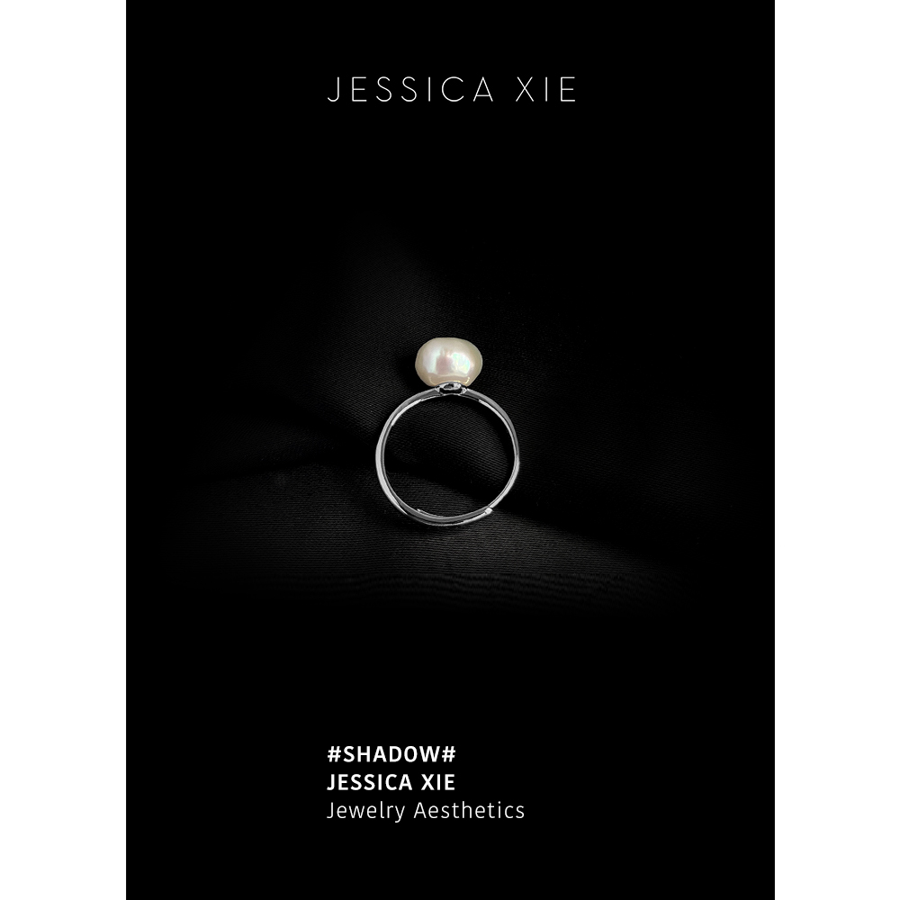 JX I 叠影 法式精致简约高品质925纯银巴洛克珍珠戒指女叠戴指环