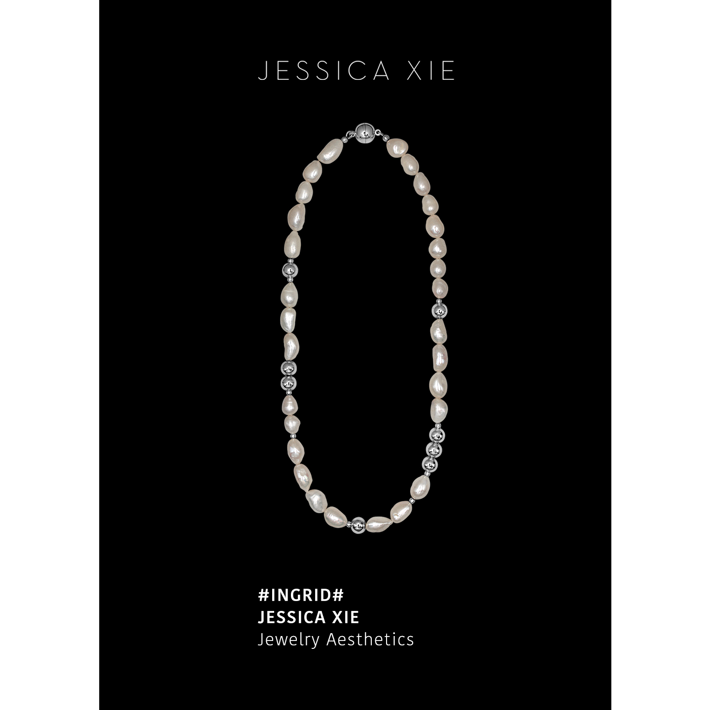 JX I 英格丽德 异形巴洛克珍珠串珠项链高级银珠极简设计锁骨链