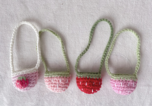 小红书同款 纯手工钩织草莓柠檬西瓜娃包BJD娃棉花娃娃斜挎包成品