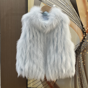 显瘦 背心外套大衣年轻款 立领狐狸毛车条皮草马甲女短款 2025新款