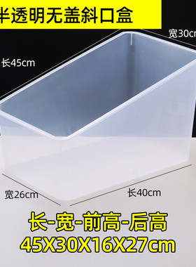 热卖加大斜口半透明休闲塑料盒