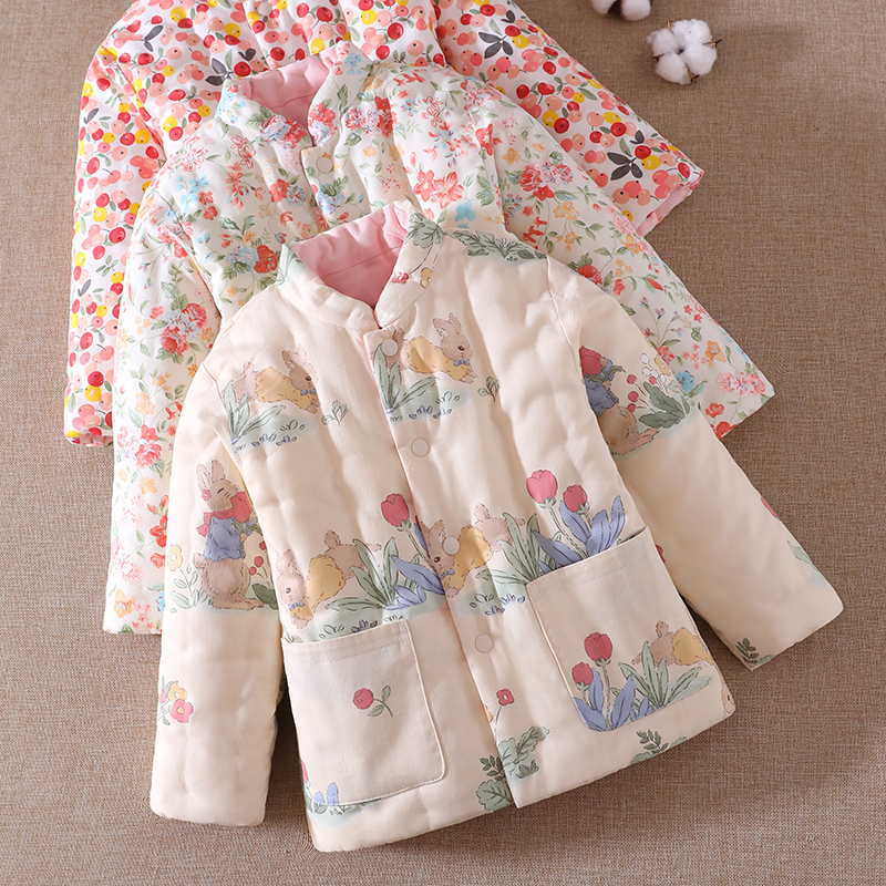 儿童棉花手工保暖棉袄 宝宝防寒棉衣 中大童棉花加厚内外穿棉服冬