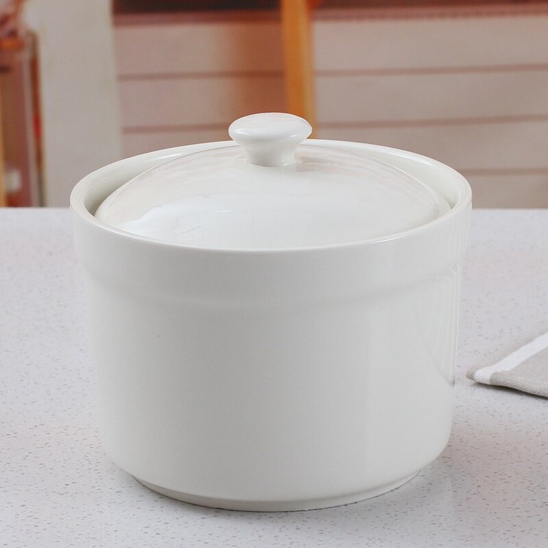 陶瓷隔水炖盅蒸鸡蛋羹碗带盖厨房家用燕窝银耳炖汤圆罐可高压白瓷