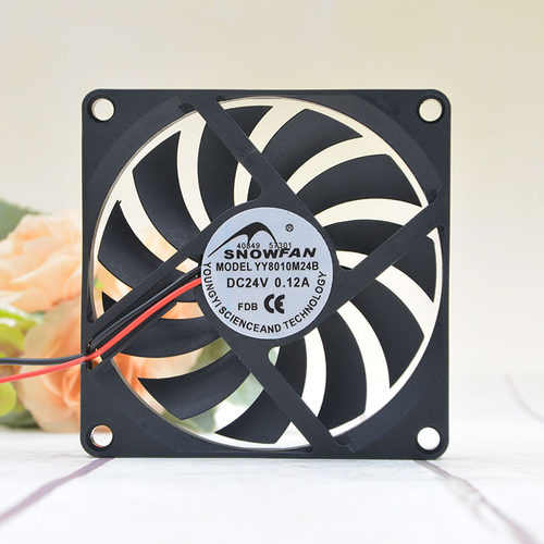 SNOWFAN 8cm 24v 0.12A 8010 Y-Y8010M24B 超薄静音机箱 显卡风扇