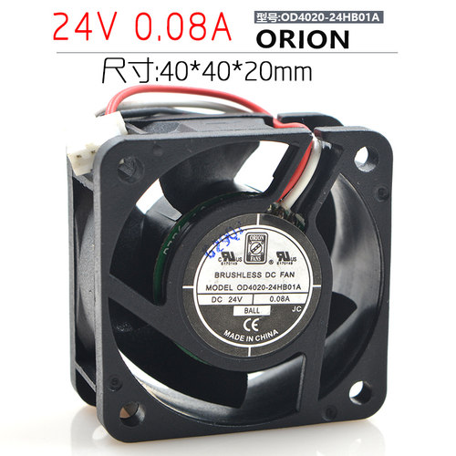 DC FAN OD4020-24HB01A 24V 0.08A 4020 4CM 3线 风扇9CFM W/TACH