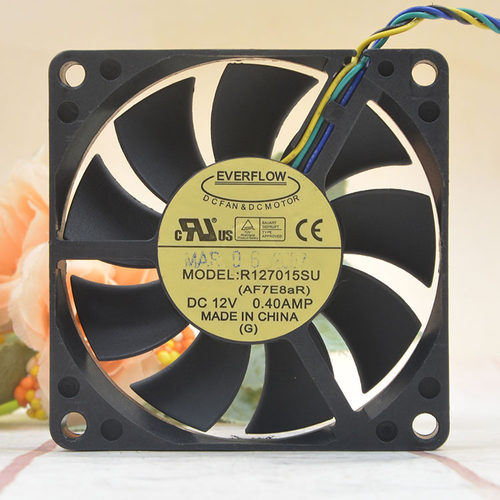 EVERFLOW R127015SU 7cm 7015 12v 0.40A 4线AMD 电脑主板CPU风扇