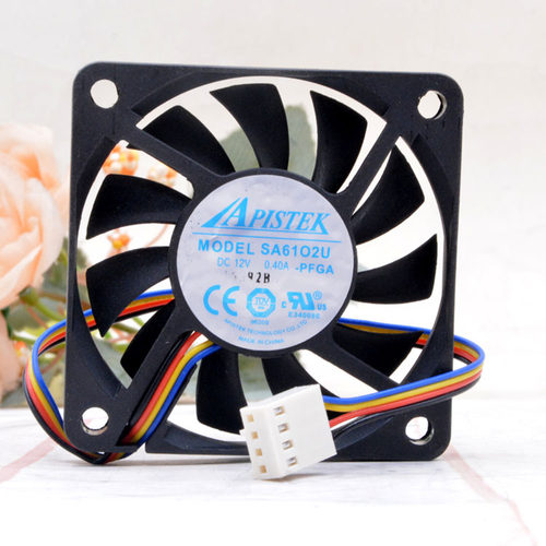 APISTEK 12V 0.40A 6010 SA61O2 6CM 主板CPU超薄pwm温控调速风扇