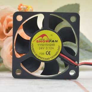 YY5015H24B 5015 5CM双滚珠 24v 0.12A变频器 大风量风扇