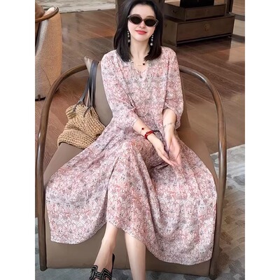 高级感法式真丝桑蚕丝连衣裙26