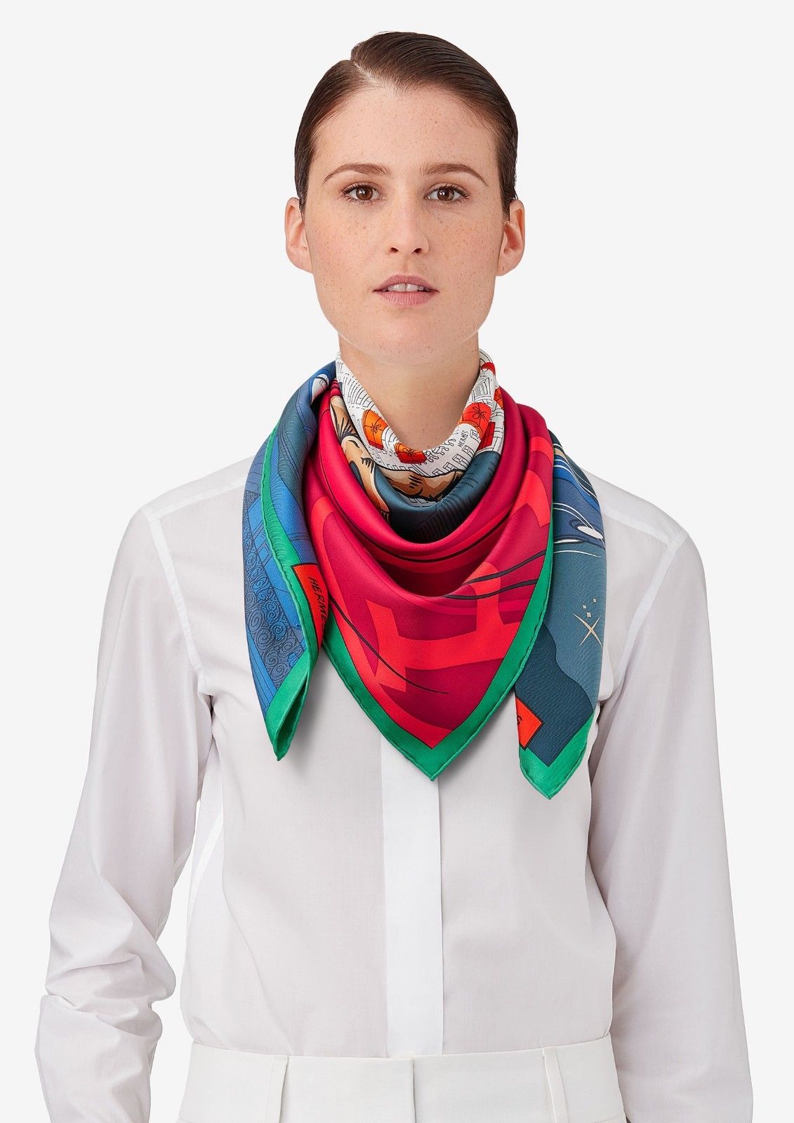 ÃÀ¹ú´ú¹º hermes/°®ÂíÊËË¿½íÅ® ÐǿչºÎïÀ¶ºìÉ«·½½íΧ½í90cm