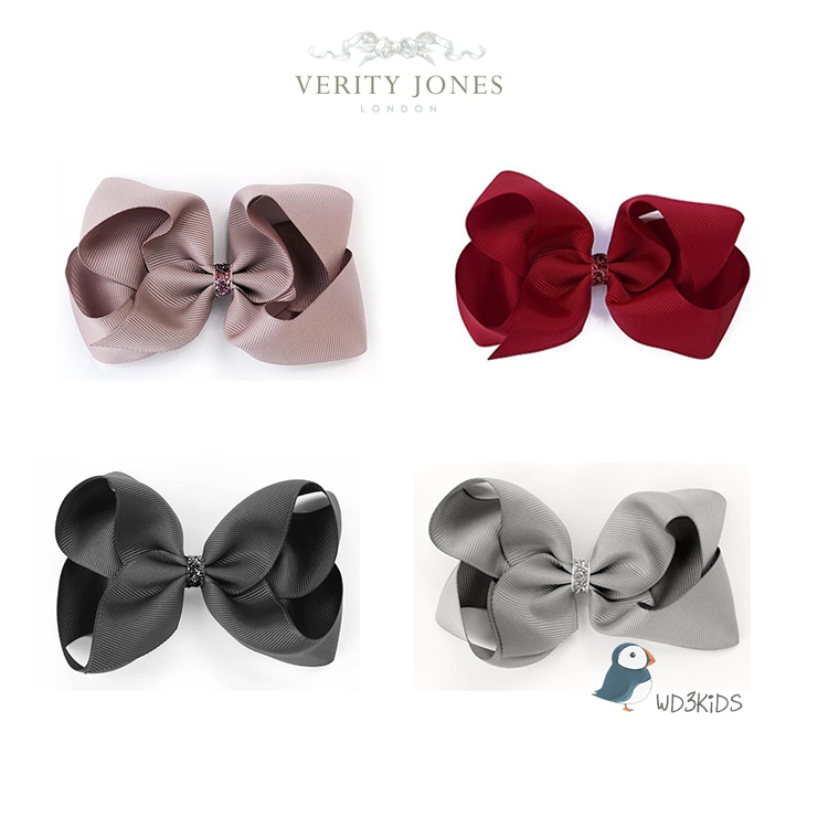 正品! Verity Jones London 女童可愛緞帶11.5厘米中號蝴蝶結發夾