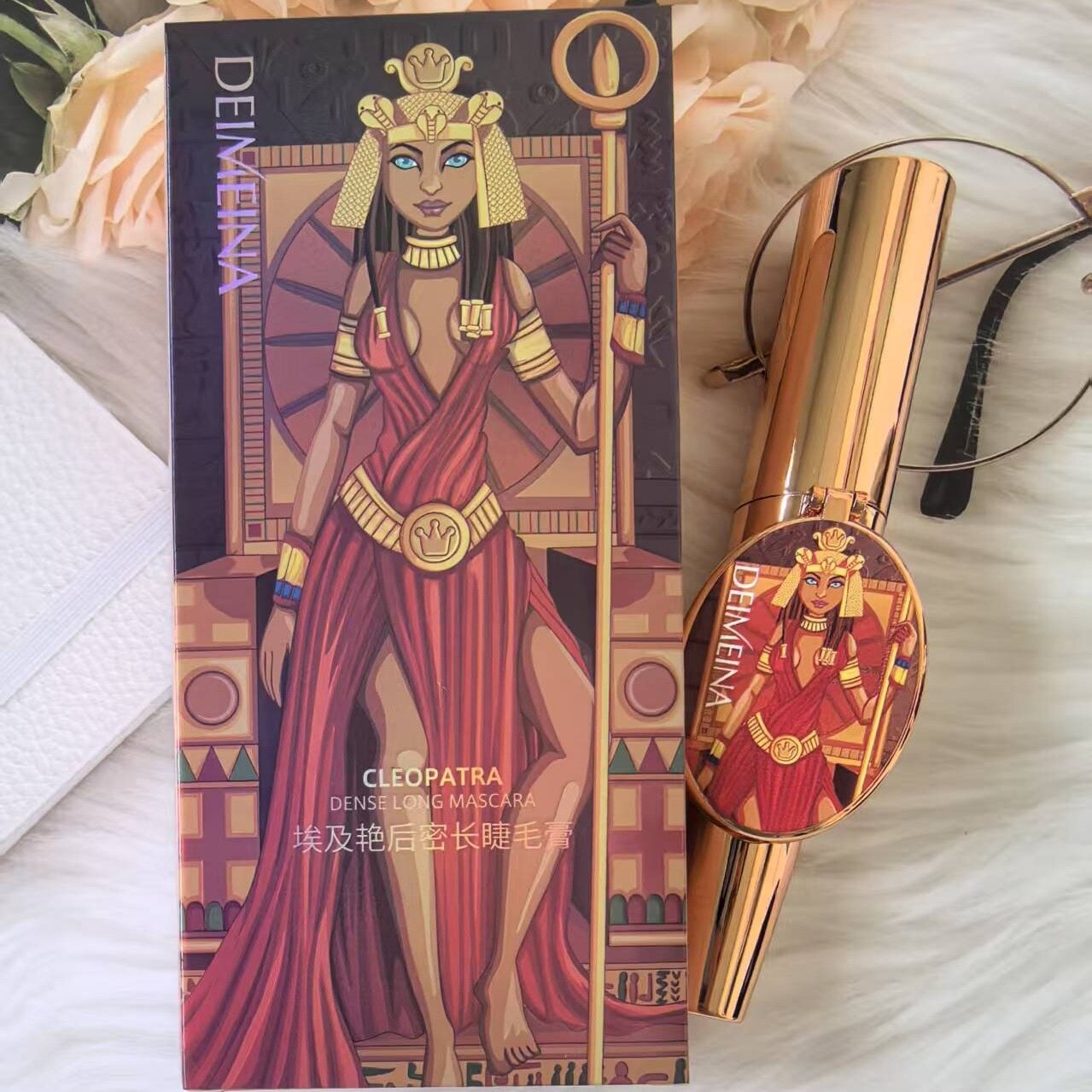 蝶美娜埃及艳后密长睫毛膏纤长浓密卷翘拉长不晕染自带化妆镜989