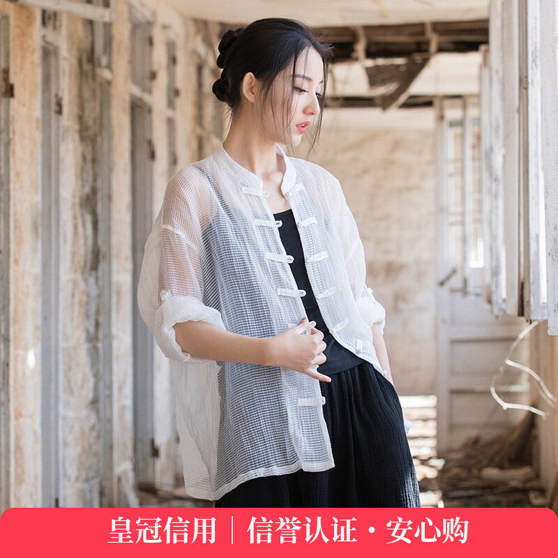 春中式国风棉麻女装衬衫女设计感小众防晒国潮空调衫开衫上衣外套