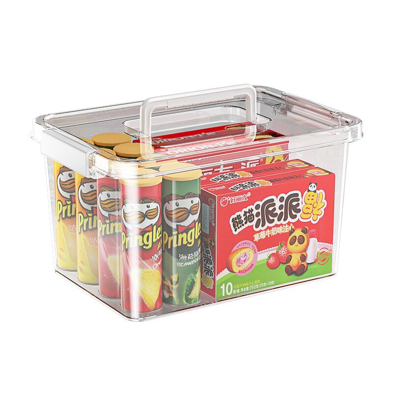 手提透明家用收纳箱加厚衣物玩具零食书本储物盒大容量塑料整理框