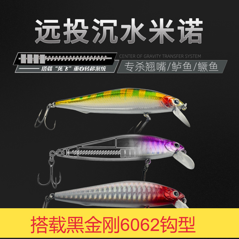 银色路亚假饵米诺路亚饵沉水米洛饵远投钓小翘嘴鲈鱼淡水缓沉