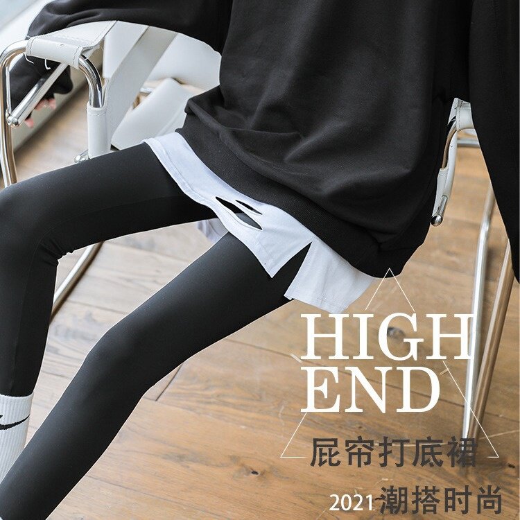 小屁帘假下摆冬季大码内搭叠穿遮屁股配卫衣打底白色半身短裙