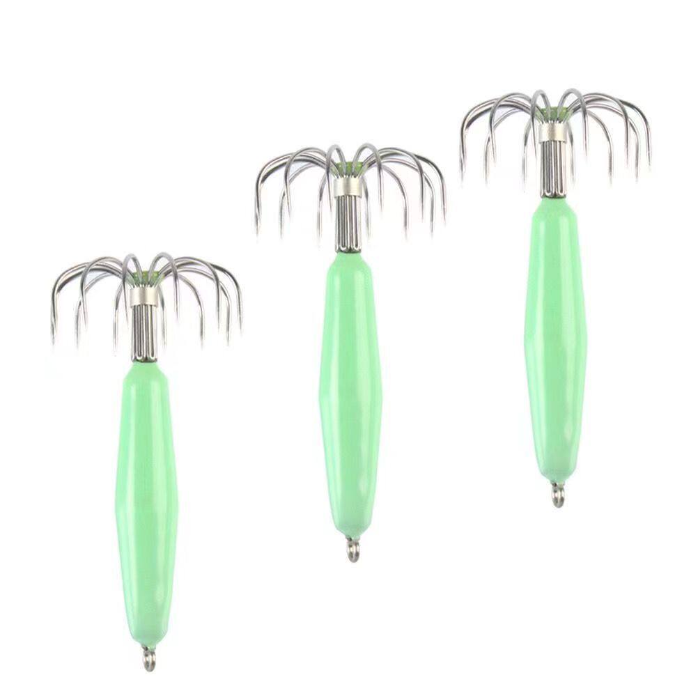 夜光鱿鱼钩12本伞钩强乌贼钩吹筒钩八爪鱼钩无倒刺鱿鱼专用倒钓