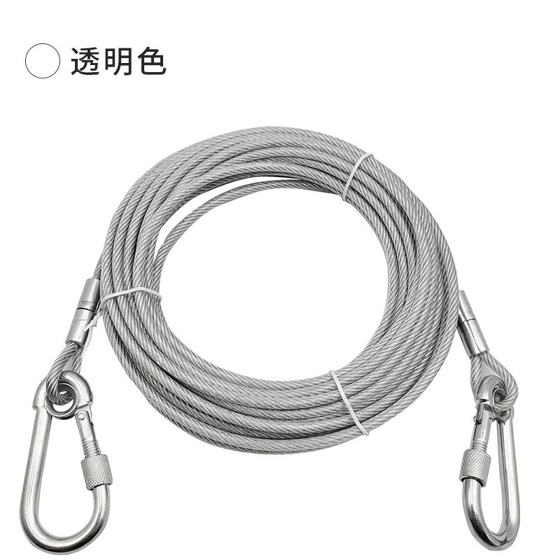 【现货】加长款钢丝绳牵引绳 亚马逊钢芯狗链 宠物牵引 防咬耐脏