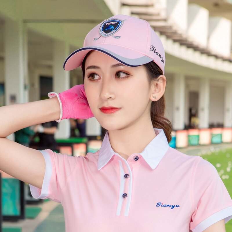 高尔夫球帽 高尔夫男士帽子 女士有顶帽撞色透气舒适运动帽