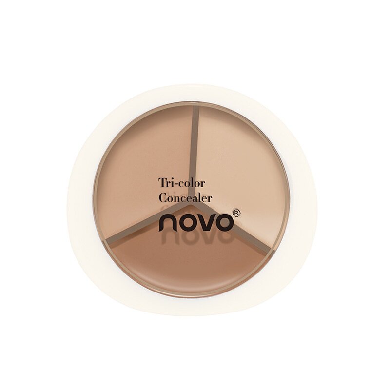 NOVO净润轻盈三色遮瑕膏 水润保湿不卡粉遮盖痘印斑点泪沟遮瑕盘