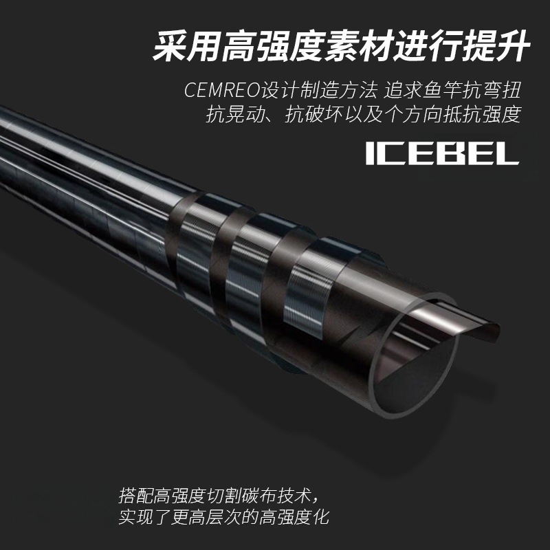 ICEBEL速卖通跨境路亚竿枪柄直柄泛用轻雷远投1.8-2.4米双稍路亚