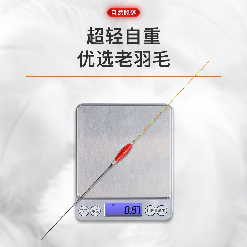 高灵敏孔雀羽浮漂行程底醒目加粗尾轻口滑口冬钓钓鲫鱼漂正品