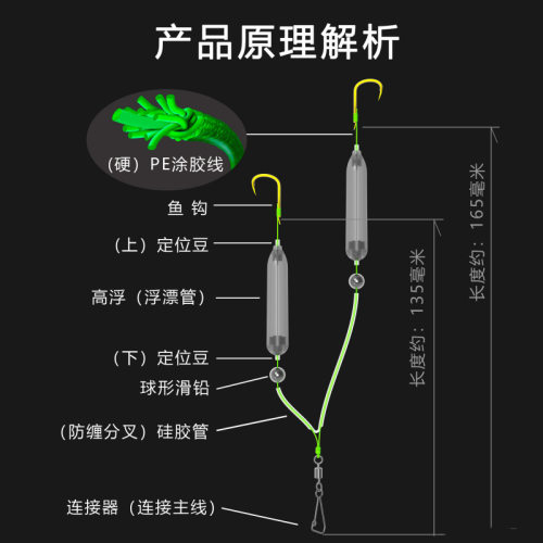 反离底子线钩浮漂管20枚50枚浮漂飞蝇钩反离底浮力管渔具配件路亚