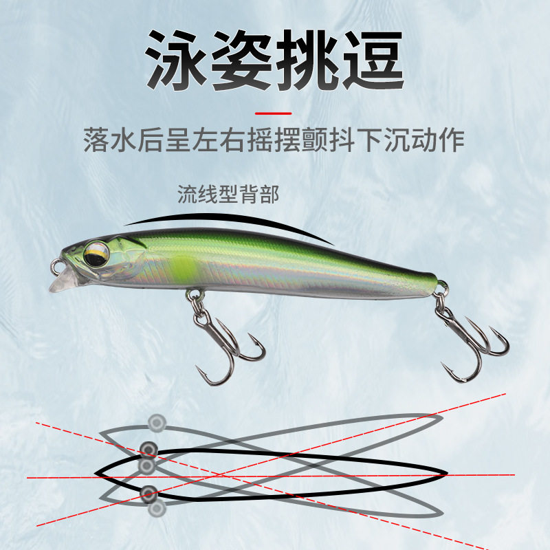 远翘米诺全泳层分水舌板翘嘴岸投假饵血槽钩仿生路亚鱼饵鲈鱼