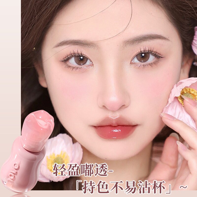 novo晶透弥漫水光唇釉持妆锁色镜面保湿不易掉色学生素颜显白口红