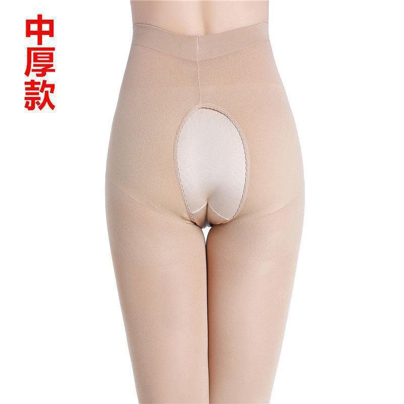 春秋中厚天鹅绒开裆打底裤女秋冬加绒显瘦性感免脱大码连裤袜