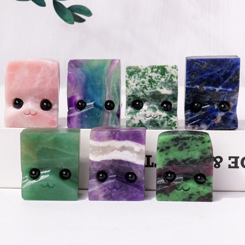 跨境天然水晶原石小刺猬摆件可爱桌面卡通宠物可爱伙伴小摆件批发