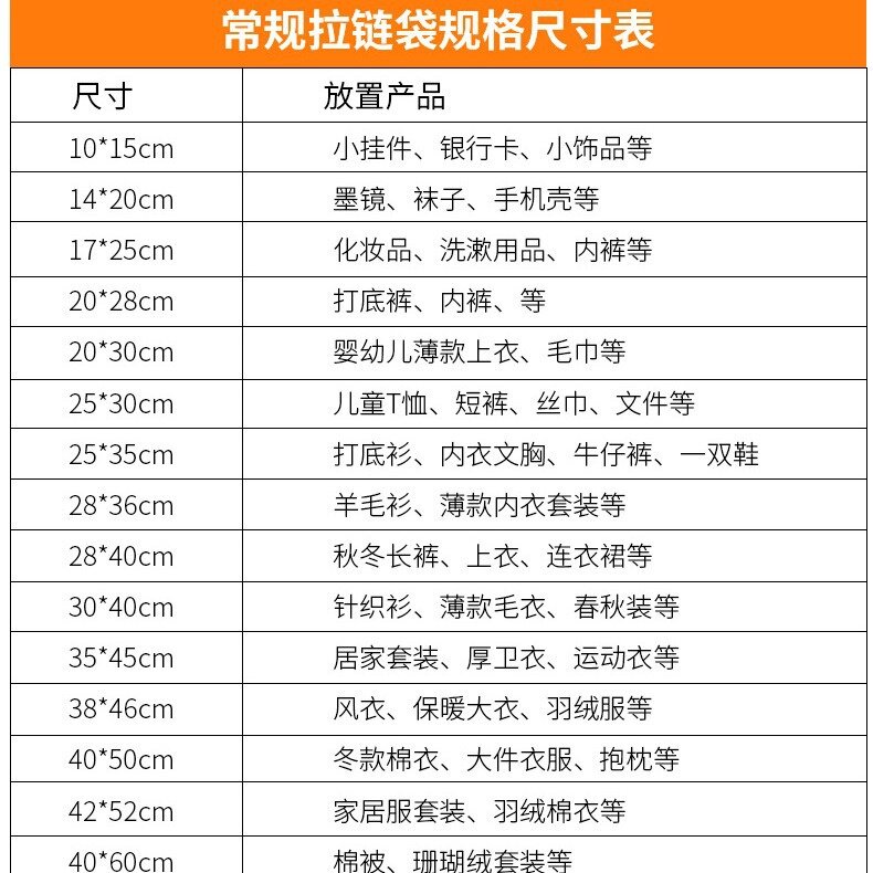 跨境现货磨砂透明pe服装拉链袋童装袜子内衣加厚警示语衣服包装袋