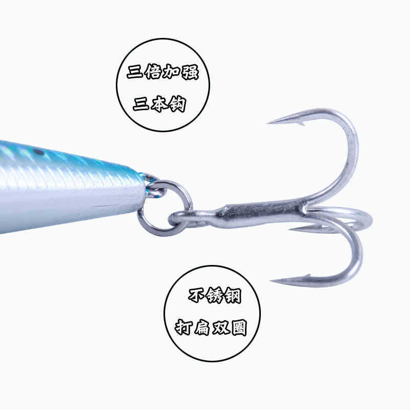 路亚饵渔具海钓船钓40g60g80g沉水大米诺大克重 假饵仿生塑料