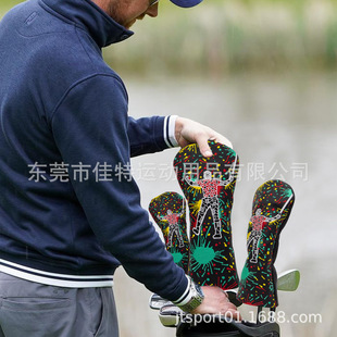工厂直销新款高尔夫球杆套刺绣一号木杆套推杆套现货Golf covers