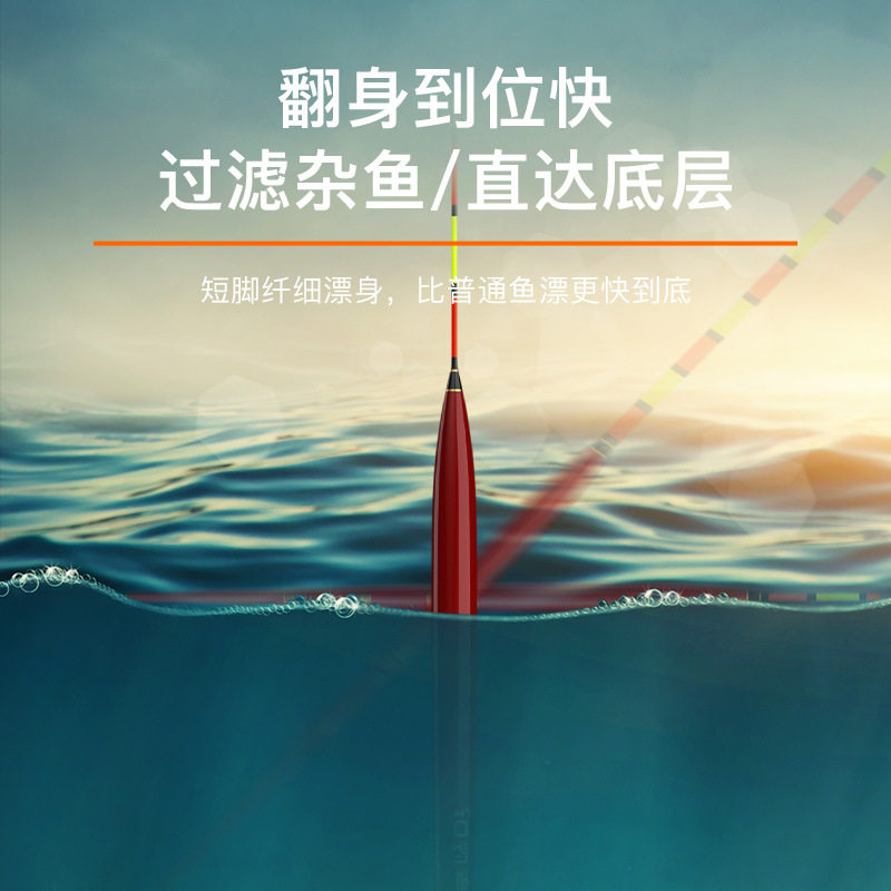 黑坑罗非漂专用轻口鲫鱼漂高灵敏罗飞底钓细长身浮漂短脚醒目浮标