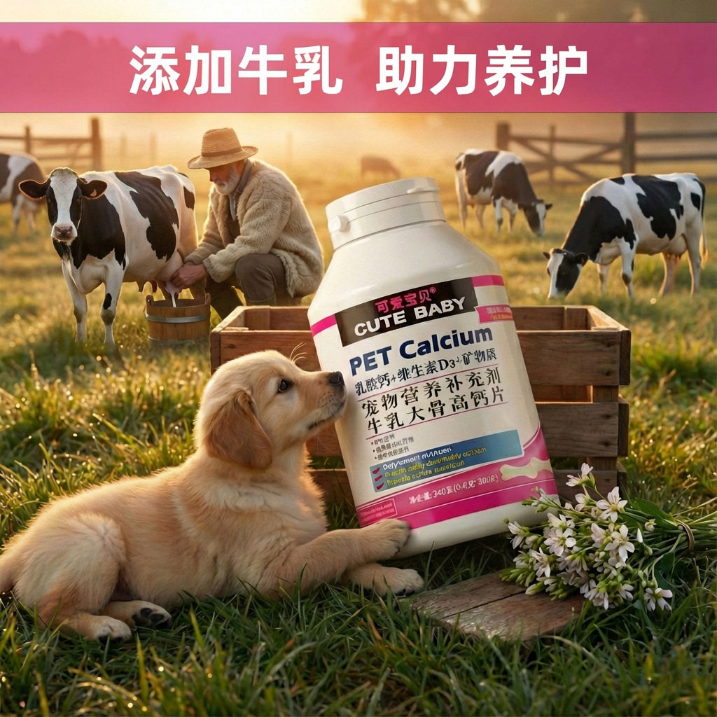 宠物营养补充钙片海藻美毛片鲨鱼软骨素猫狗通用微量元素补充片