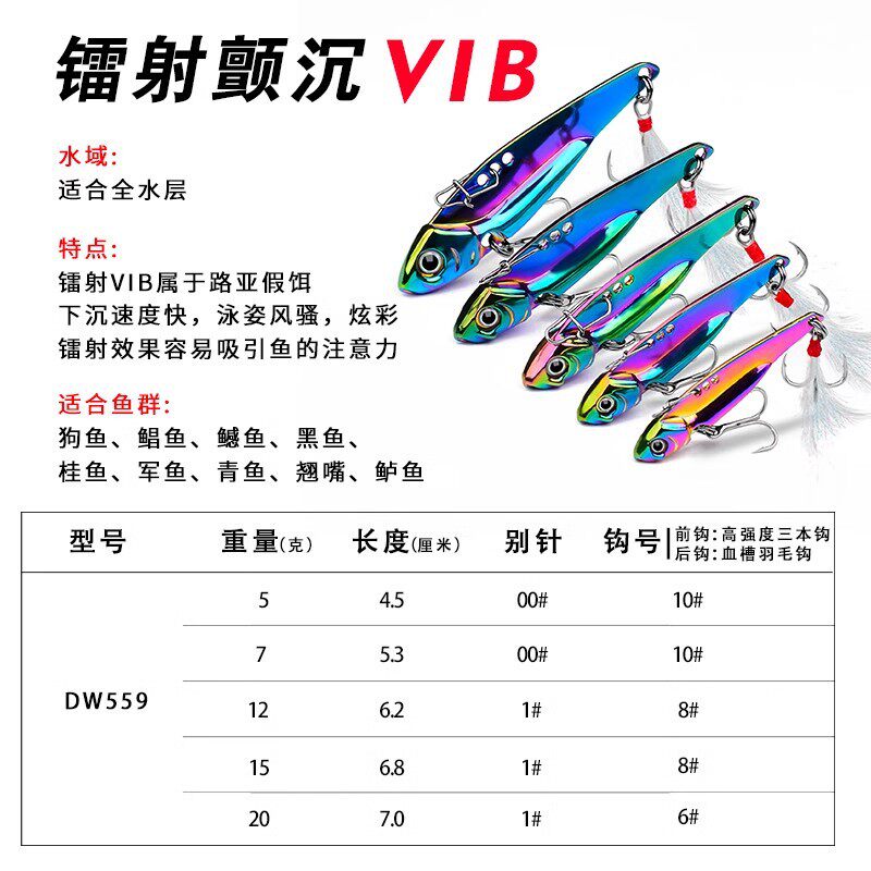炫彩VIB亮片远投路亚饵全泳层绝杀震动金属VIB仿真饵龙牙假饵批发