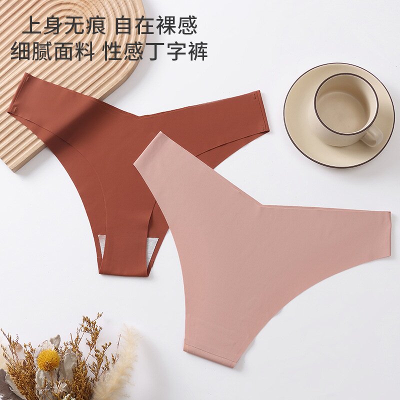 外贸欧美款丁字内裤无痕冰丝女士内裤低腰性感T三角裤头工厂直销
