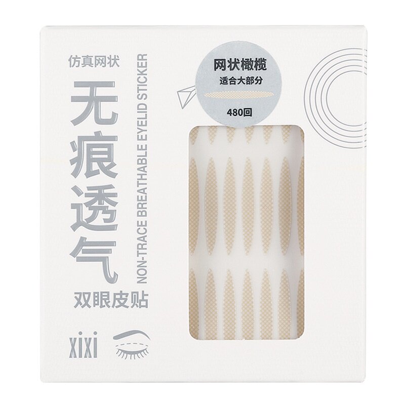 美妆工具xixi无痕透气蕾丝双眼皮贴橄榄型肿眼泡自粘超隐形美目贴