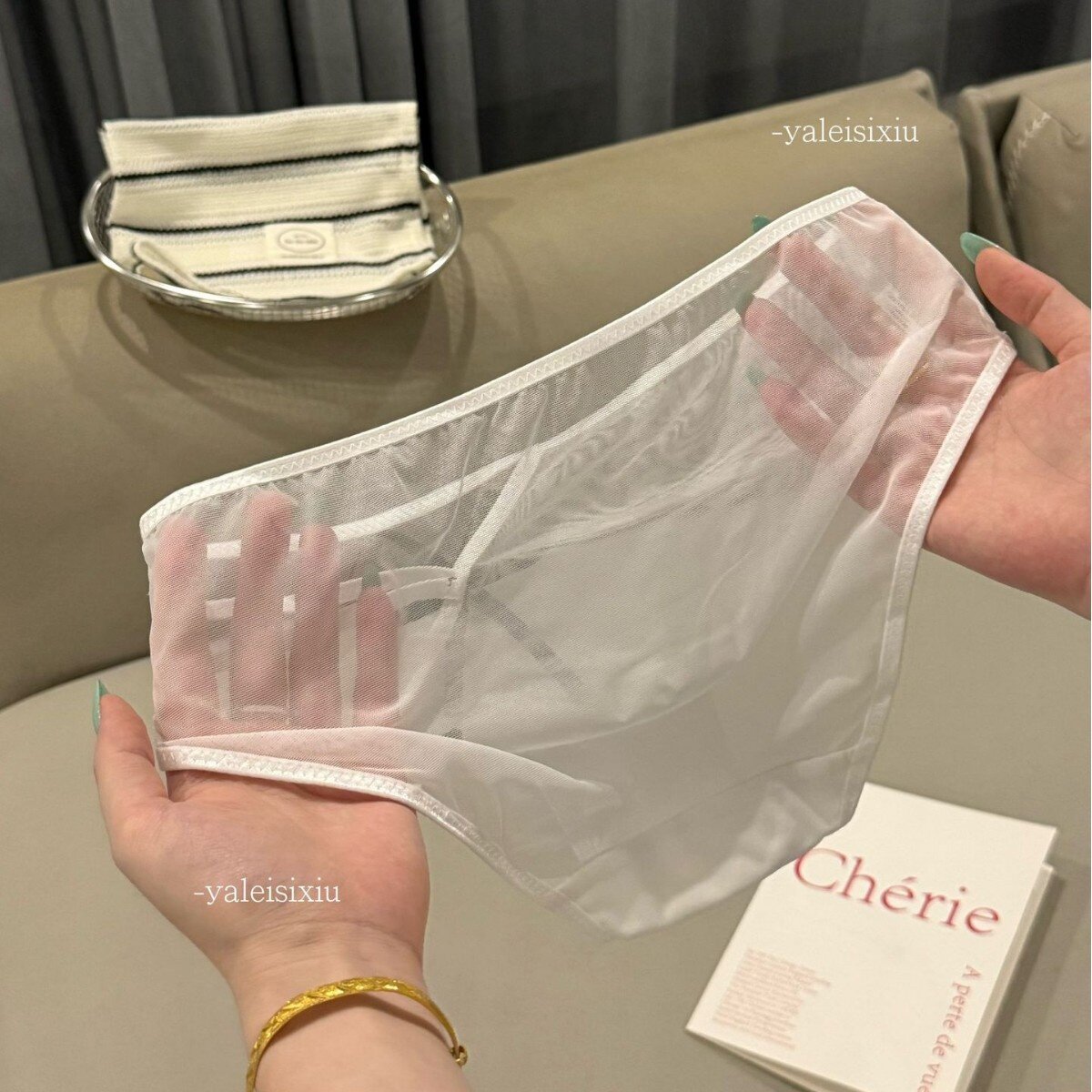 正品T5210#法日系简约轻奢高档女士网纱内裤蝴蝶结舒适透气薄款