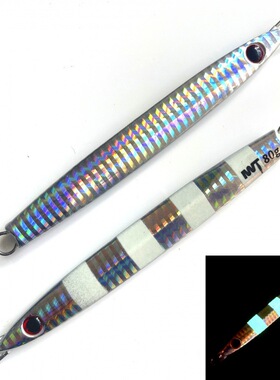 近海南油速沉夜光长条船钓快抽铁板饵鳕鱼青物12g-80克金枪