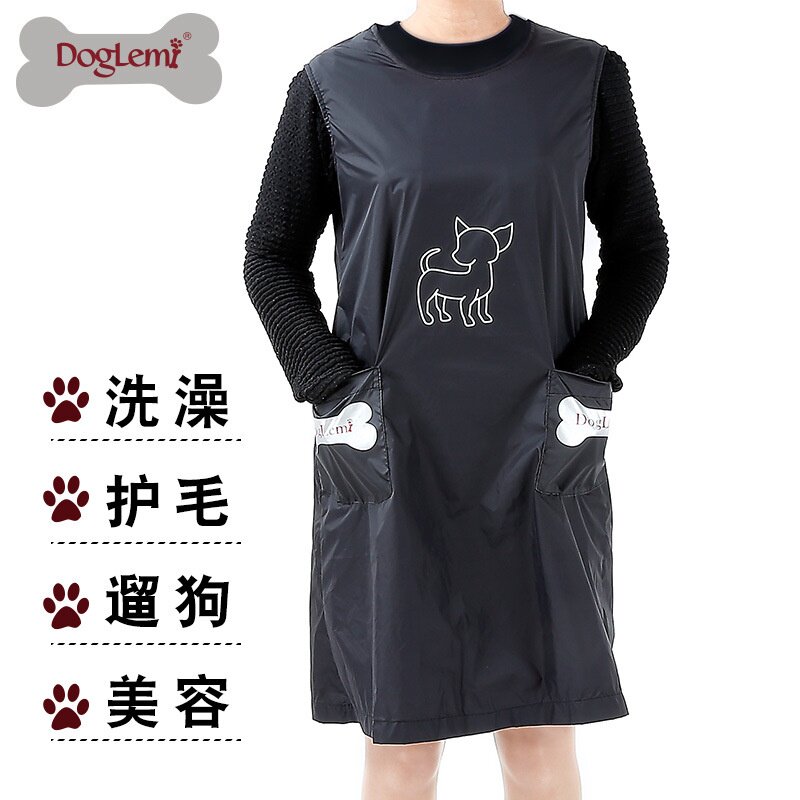 猫咪狗狗洗澡服 宠物店衣服美容师工作服 防粘毛防泼水围裙无袖