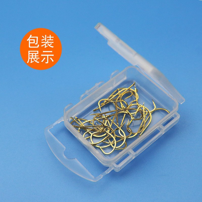 盒装歪嘴有倒刺海夕 血槽钩尖钩柄割线槽翘嘴黄尾钓鱼钩筏钓钩