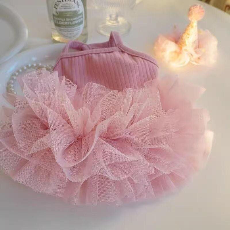 春夏宠物衣服清凉一夏蓬蓬纱裙狗狗猫咪吊带连身裙子泰迪博美公主